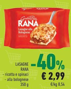 Offerta per Rana - Lasagne a 2,99€ in Margherita Conad