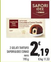 Offerta per Sapori&idee Conad - Gelati Tartufo a 2,19€ in Margherita Conad