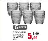 Offerta per Bicchieri Baroque In Vetro a 5,99€ in Happy Casa Store