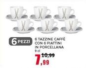 Offerta per 6 Tazzine Caffè Con 6 Piattini In Porcellana a 7,99€ in Happy Casa Store