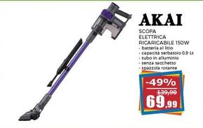 Offerta per Αkai - Scopa Elettrica Ricaricabile 150w a 69,99€ in Happy Casa Store