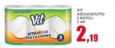 Offerta per Vit - Asciugatutto 3 Rotoli a 2,19€ in Happy Casa Store