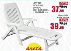 Offerta per Areta - Lettino Fiorello Bianco Con Braccioli a 37,99€ in Happy Casa Store