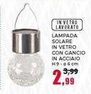 Offerta per Lampada Solare In Vetro Con Gancio In Acciaio a 2,99€ in Happy Casa Store