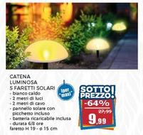 Offerta per Catena Luminosa 5 Faretti Solari a 9,99€ in Happy Casa Store