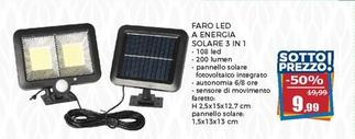 Offerta per Faro Led A Energia Solare 3 In 1 a 9,99€ in Happy Casa Store