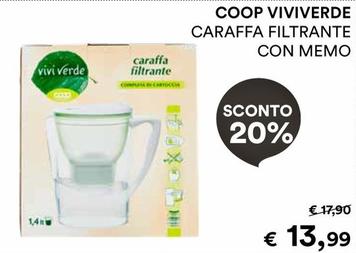Offerta per Vivi Verde Coop - Caraffa Filtrante Con Memo a 13,99€ in Coop