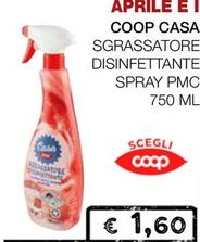 Offerta per Coop Casa - Sgrassatore Disinfettante Spray Pmc a 1,6€ in Coop