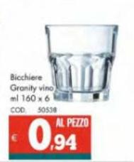 Offerta per Bicchiere Granity Vino a 0,94€ in Altasfera