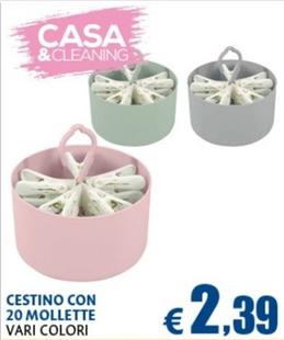 Offerta per Cestino Con 20 Mollette a 2,39€ in Casa & Co