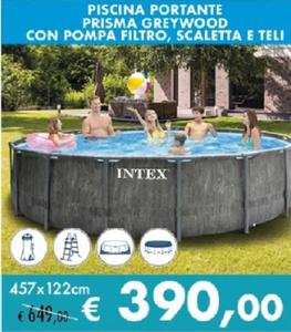 Offerta per Intex - Piscina Portante Prisma Greywood Con Pompa Filtro, Scaletta E Teli a 390€ in Casa & Co