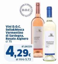 Offerta per Rosato Alghero - Vini D.O.C. Sella&Mosca Vermentino Di Sardegna a 4,29€ in Sigma