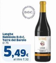 Offerta per Terre Del Barolo - Langhe Nebbiolo D.O.C. a 5,49€ in Sigma