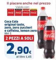 Offerta per Coca Cola - Original Taste, Zero, Zero Zuccheri E Caffeina, Lemon Zero a 2,9€ in Sigma