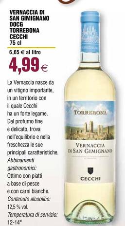 Offerta per Cecchi - Vernaccia Di San Gimignano DOCG Torrebona a 4,99€ in Coop
