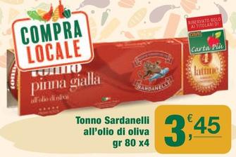 Offerta per Sardanelli - Tonno All'olio Di Oliva a 3,45€ in Crai