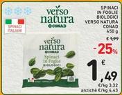Offerta per Conad - Spinaci In Foglie Biologici Verso Natura a 1,49€ in Spazio Conad