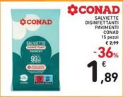 Offerta per Conad - Salviette Disinfettanti Pavimenti  a 1,89€ in Spazio Conad