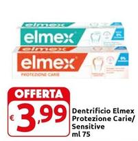 Offerta per Elmex - Dentrificio Protezione Carie/Sensitive a 3,99€ in Carrefour Express