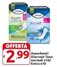 Offerta per Tena - Discreet Assorbenti Normali/Extra a 2,99€ in Carrefour Express