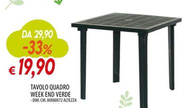 Offerta per Tavolo Quadro Week End Verde a 19,9€ in Iperfamila