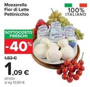 Offerta per Pettinicchio - Mozzarella Fior Di Latte a 1,09€ in Carrefour Market