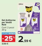 Offerta per Raid - Gel Antitarme Per Vestiti a 2,59€ in Carrefour Market