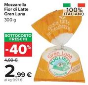 Offerta per Caseificio Pugliese - Mozzarella Fior Di Latte Gran Luna a 2,99€ in Carrefour Market