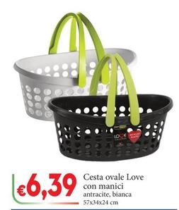 Offerta per Cesta Ovale Love Con Manici a 6,39€ in D'Italy