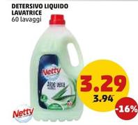 Offerta per Netty - Detersivo Liquido Lavatrice a 3,29€ in PENNY