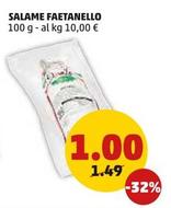 Offerta per Salame Faetanello a 1€ in PENNY
