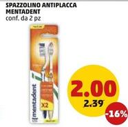 Offerta per Mentadent - Spazzolino Antiplacca a 2€ in PENNY