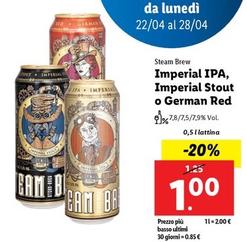 Offerta per Steam Brew - Imperial Ipa, Imperial Stout O German Red a 1€ in Lidl