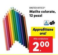 Offerta per United Office - Matite Colorate, 12 Pezzi a 2€ in Lidl