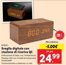 Offerta per Auriol - Sveglia Digitale Con Stazione Di Ricarica Qi a 24,99€ in Lidl