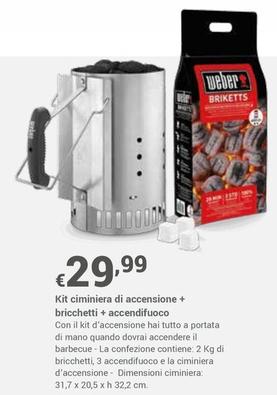 Offerta per Weber - Kit Ciminiera Di Accensione + Bricchetti + Accendifuoco a 29,99€ in Progress