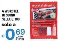 Offerta per Selex - 4 Wurstel Di Suino a 0,69€ in A&O