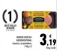 Offerta per Unconventional - Burger Vegetali a 3,19€ in Conad