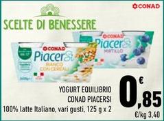 Offerta per Conad Piacersi - Yogurt Equilibrio a 0,85€ in Conad City