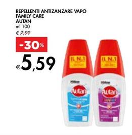 Offerta per Autan - Repellenti Antizanzare Vapo Family Care a 5,59€ in Bennet