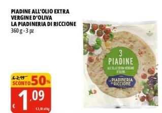 Offerta per La Piadineria Di Riccione - Piadine All'olio Extra Vergine D'oliva a 1,09€ in Tigros