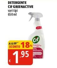 Offerta per Cif - Detergente Greenactive a 1,95€ in Tigros