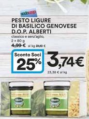 Offerta per  Alberti - Pesto Ligure Di Basilico Genovese D.O.P  a 3,74€ in Ipercoop