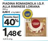 Offerta per Loriana - Piadina Romagnola I.G.P. Alla Riminese a 1,48€ in Ipercoop