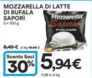 Offerta per Sapori - Mozzarella Di Latte Di Bufala a 5,94€ in Ipercoop