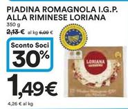 Offerta per Loriana - Piadina Romagnola I.G.P. Alla Riminese a 1,49€ in Ipercoop
