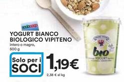 Offerta per Vipiteno - Yogurt Bianco Biologico a 1,19€ in Ipercoop