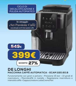 Offerta per De Longhi - Macchina Caffe Automatica-ECAM 220.60.B a 399€ in Euronics