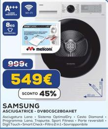 Offerta per Samsung - Asciugatrice DV80CG2B0AHET a 549€ in Euronics