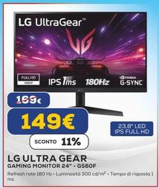 Offerta per Lg - Ultra Gear Gaming Monitor 24" GS60F a 149€ in Euronics